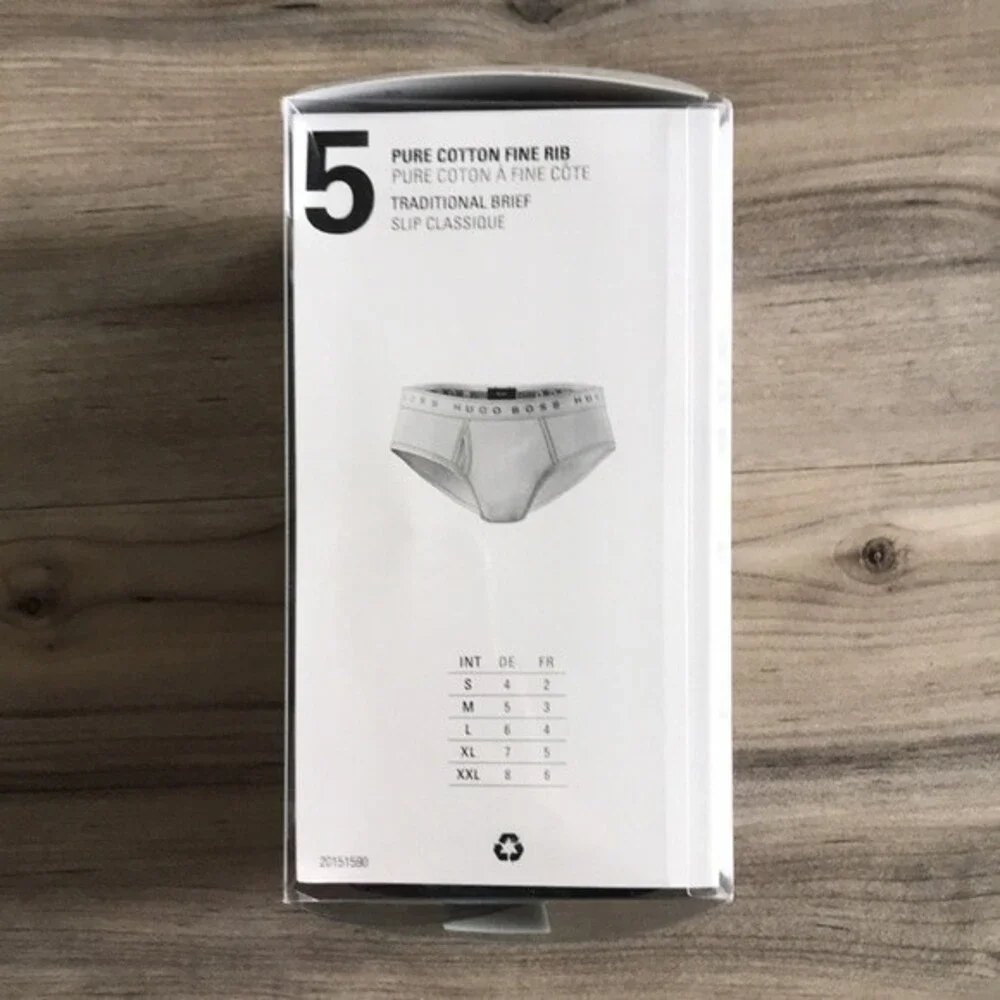 Boss Hugo Boss Traditional Cotton Briefs - 5 Pack Black Size M